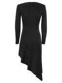 Elisabetta Franchi Asymmetrical Crepe Round Neck Dress