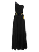 Elisabetta franchi abito con tappeto rosso a spalla