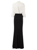 Elisabetta Franchi Combined Red Carpet Dress In Cotton And Crepe