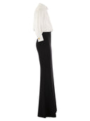 Elisabetta Franchi Combined Red Carpet Dress In Cotton And Crepe