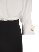 Elisabetta Franchi Combined Red Carpet Dress In Cotton And Crepe