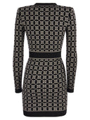 Elisabetta Franchi Jacquard Logo Knit Minidress