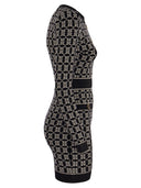 Elisabetta Franchi Jacquard Logo Knit Minidress