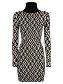 Elisabetta Franchi Rhombus Patterned Knit Minidress