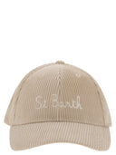 Mc2 Saint Barth Corduroy Baseball Cap With Embroidery
