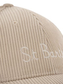 Mc2 Saint Barth Corduroy Baseball Cap With Embroidery
