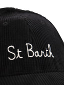 Mc2 Saint Barth Corduroy Baseball Cap With Embroidery
