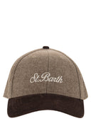 MC2 Saint Barth Baseball Cap in tessuto a spina di pesce con ricamo