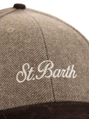 MC2 Saint Barth Baseball Cap in tessuto a spina di pesce con ricamo