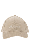 Mc2 Saint Barth Corduroy Baseball Cap With Embroidery