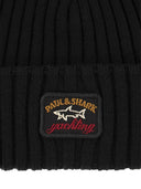 Paul & Shark Iconic Coin Badge Ribbed Wool Hat