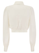 Elisabetta Franchi Cropped Shirt In Viscose Georgette