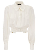 Elisabetta Franchi Cropped Shirt In Viscose Georgette