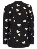 Marni Long Wool Cardigan con mazzo di cuori