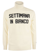 Mc2 Saint Barth Wool And Cashmere Blend Turtleneck Sweater Settimana In Bianco