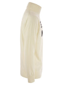 Mc2 Saint Barth Wool And Cashmere Blend Turtleneck Sweater Settimana In Bianco