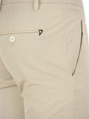 Dondup Perfect Slim Fit Cotton Gabardine Trousers