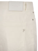 Dondup Koons multi -gestreepte fluwelen broek met juwelenknoppen