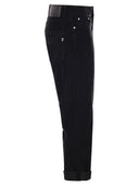 Dondup Koons Multi Striped Velvet Trousers With Jewelled Buttons
