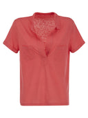 Majestic Short Sleeved Linen Polo Shirt