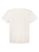 Majestic Crew Neck T Shirt In Linen And Short Sleeve