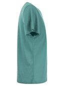 Majestic Crew Neck T Shirt In Linen And Short Sleeve