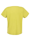 Majestic Crew Neck T Shirt In Linen And Short Sleeve