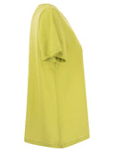 Majestic Crew Neck T Shirt In Linen And Short Sleeve