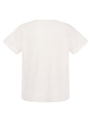 Majestic Crew Neck T Shirt In Linen And Short Sleeve