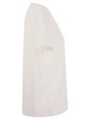 Majestic Crew Neck T Shirt In Linen And Short Sleeve