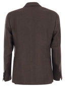 Tagliatore Double Breasted Jacket In Wool And Linen