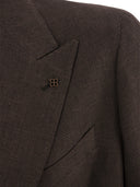 Tagliatore Double Breasted Jacket In Wool And Linen