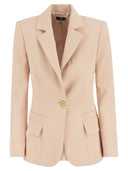 Elisabetta Franchi Double Stretch Crepe Single Breasted Jacket