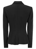 Elisabetta Franchi Double Breasted Crepe Jacket With Shawl Lapels