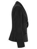 Elisabetta Franchi Double Breasted Crepe Jacket With Shawl Lapels
