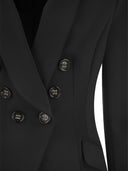 Elisabetta Franchi Double Breasted Crepe Jacket With Shawl Lapels
