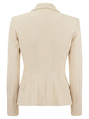 Elisabetta Franchi Double Breasted Crepe Jacket With Shawl Lapels