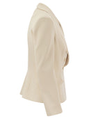 Elisabetta Franchi Double Breasted Crepe Jacket With Shawl Lapels