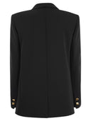 Elisabetta Franchi Double Breasted Crêpe Jacket With Scarf