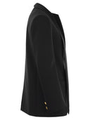 Elisabetta Franchi Double Breasted Crêpe Jacket With Scarf