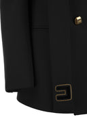 Elisabetta Franchi Double Breasted Crêpe Jacket With Scarf