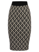 Elisabetta Franchi Longuette In Diamond Print Knit