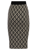 Elisabetta Franchi Longuette In Diamond Print Knit