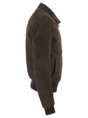 Giacca di pelle in pelle scamosciata Stewart