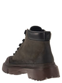 Hogan Greased Nubuck Leather Ankle Boot