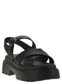 Hogan Leather Sandal With Midsole