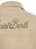 Mc2 Saint Barth Shirt Cut Jacket With Rhinestone Print By St. Barth