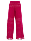 Elisabetta Franchi Lace Stitch Palazzo Trousers