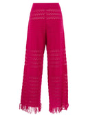 Elisabetta Franchi Lace Stitch Palazzo Trousers