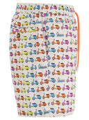 Mc2 Saint Barth Lightweight Fabric Swim Boxer Shorts With Print